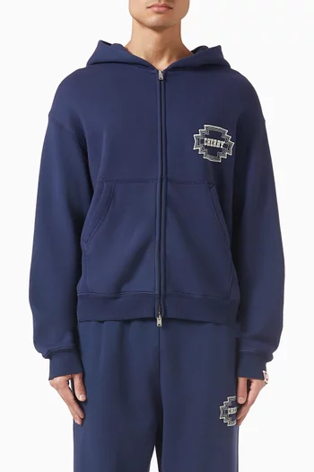 Embroidered Navajo Zip Up Hoodie in Cotton