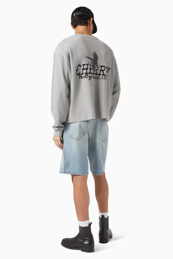 تي شيرت بطبعة Hollywood مزيج قطن حراري