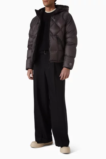 جاكيت بتصميم منفوخ بنقشة معينات نايلون