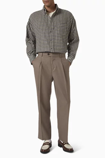 قميص روكو بنقشة مربعات وتصميم مجعد