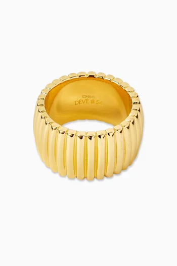 خاتم نيو كونكريت موفمنت فضة إسترلينية مطلية ذهب عيار 18