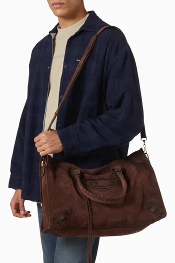 Large Le City Bag in Waxed Suede