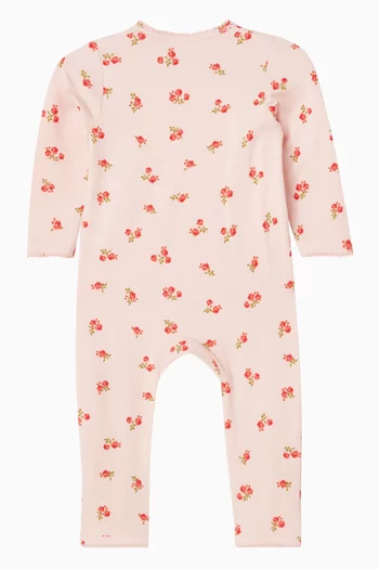 Newborn Printed Onesie in Organic Cotton-blend