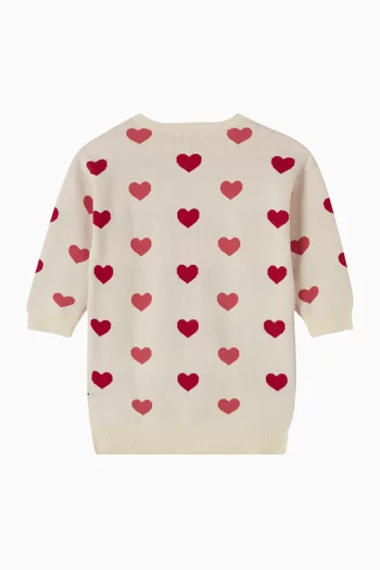 فستان بنمط سترة لابيس بنقشة قلوب 