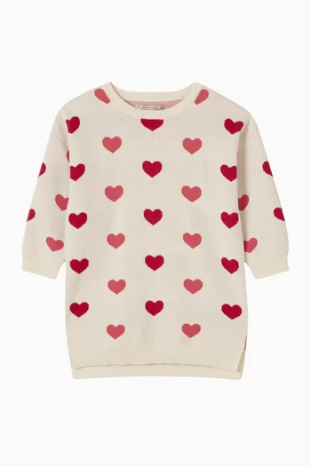 فستان بنمط سترة لابيس بنقشة قلوب 