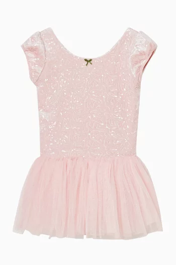 فستان باليرينا مطرز بالترتر تول