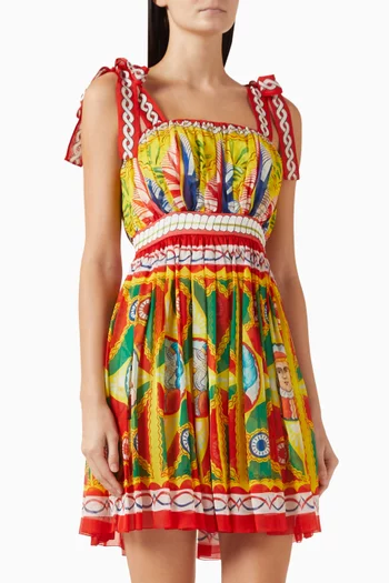 Caretto-print Mini Dress in Silk