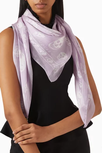 فولار بنقشة جمجمة شيفون حرير