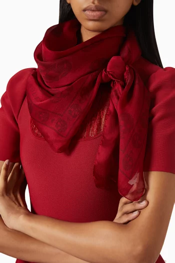 فولار بنقشة جمجمة شيفون حرير