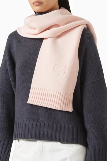 C-embossed Scarf in Wool-blend