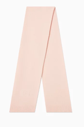 C-embossed Scarf in Wool-blend