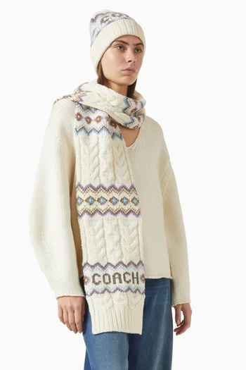 Fair Isle Scarf in Wool-blend