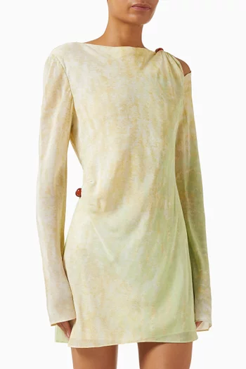 Citterio Beaded Mini Dress in Silk-Viscose