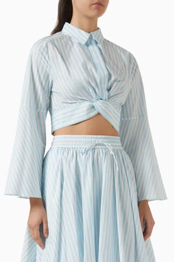 Maise Crop Top in Cotton Poplin