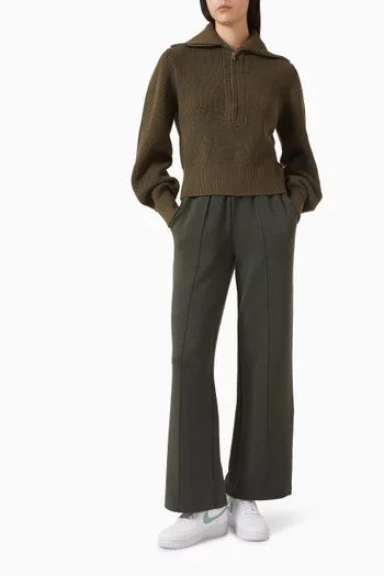 Maura Half-zip Sweater in Rib-knit