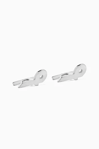 Arabic Letter "Meem" Cufflinks in Sterling Silver