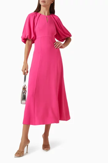 Slit V-neck Shirt in Linen-blend