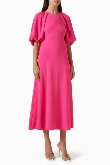 Slit V-neck Shirt in Linen-blend