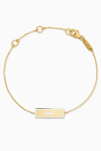 Arabic Letter 'Alef' Plaque Bracelet in 18kt Gold