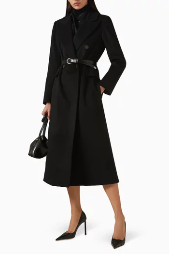 معطف سكارليت طويل مزيج كشمير