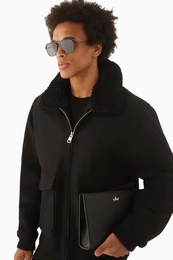 Victor Aviator Polarized Sunglasses in Stainless Steel