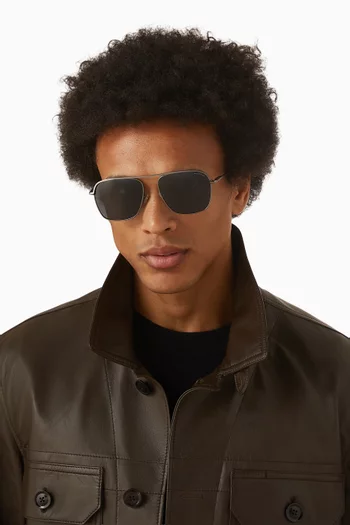 نظارة شمسية فيكتور بإطار أفياتور وعدسات مستقطبة ستانلس ستيل