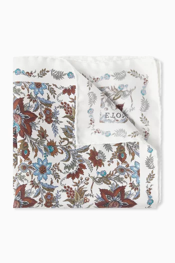 Floral-print Pocket Square in Silk