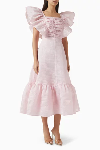 فستان بأكمام كشكش