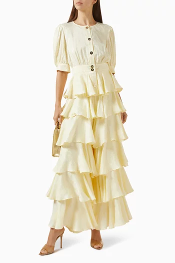 بلوزة بتصميم جرس بأزرار