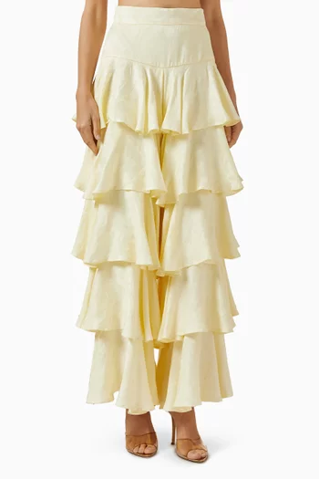 بنطال بكشكش مزيج فيسكوز