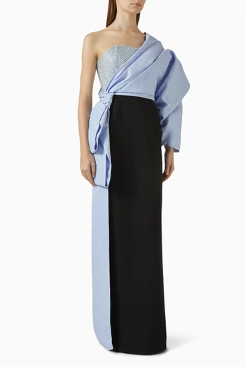 One-shoulder Taffeta Gown