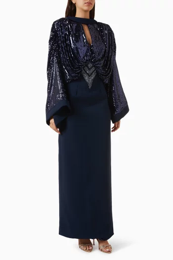 Embellished Gown in Crepe