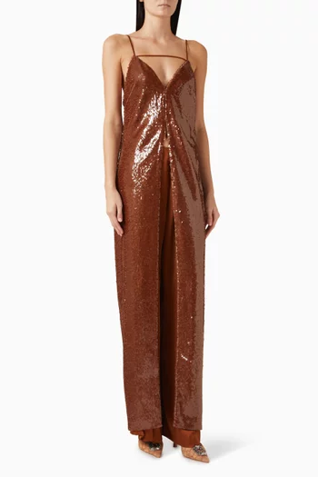 بلوزة كارينا طويلة مطرزة بترتر