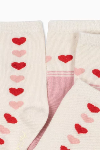 Heart Jacquard Socks in Bamboo-blend, Set of 2