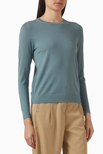 Crew-neck Sweater in Superfine Merino Wool