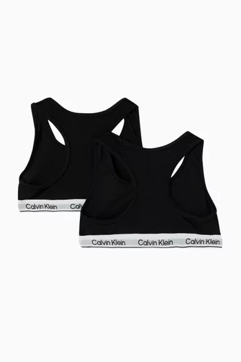 Logo Bralette in Icon Cotton Stretch, Set of 2