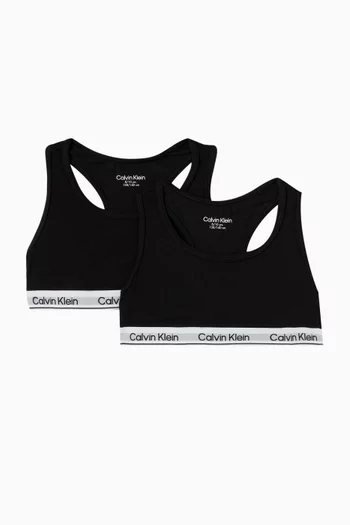 Logo Bralette in Icon Cotton Stretch, Set of 2