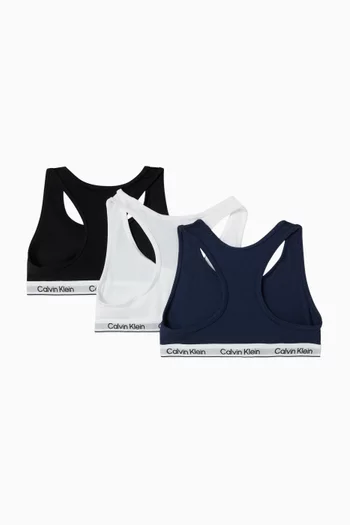 Logo Bralette in Icon Cotton Stretch, Set of 3