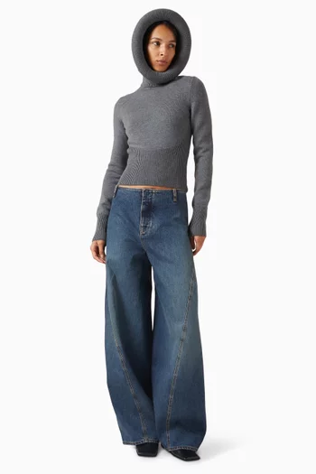 سترة بغطاء رأس صوف