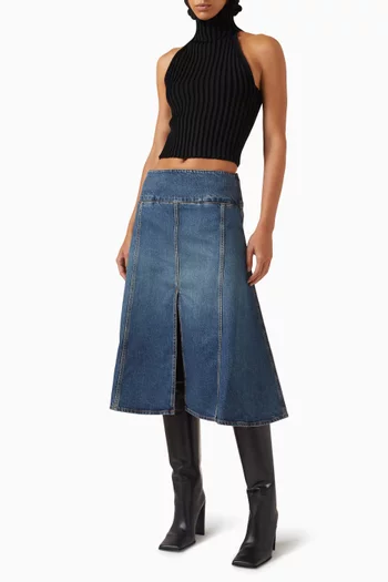 Slit Skirt in Denim