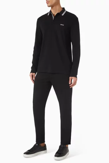 Contrast Logo Polo Shirt in Cotton Pique