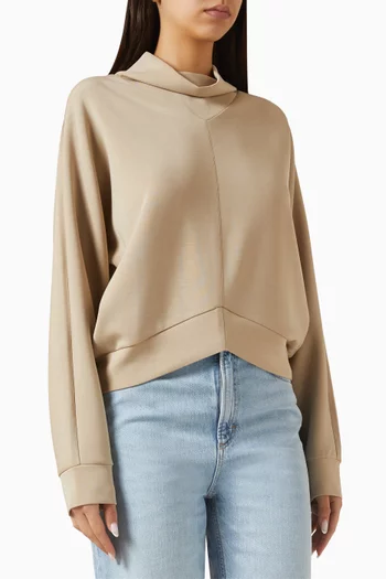 كنزة إليسيا بغطاء رأس وسحّاب مزيج مودال