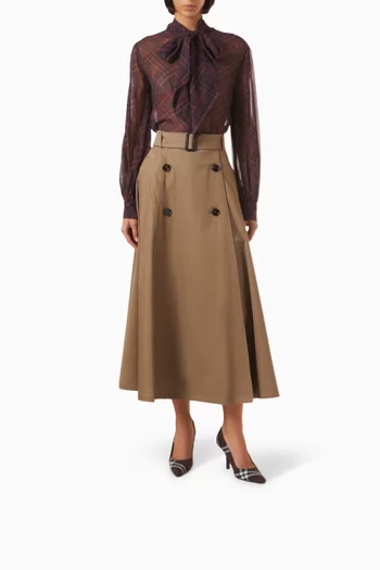 حذاء كلاسيك ديم بنقشة مربعات وكعب 90 مم صوف