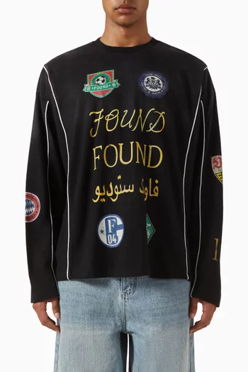 تي شيرت بطبعة شعار الماركة بلغات متعددة جيرسيه