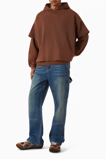 كنزة بغطاء رأس بطبقتين قطن