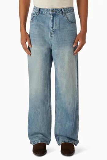 Lacy Baggy Jeans in Denim