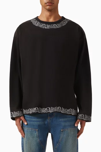 Metallic Embroidered T-shirt in Cotton