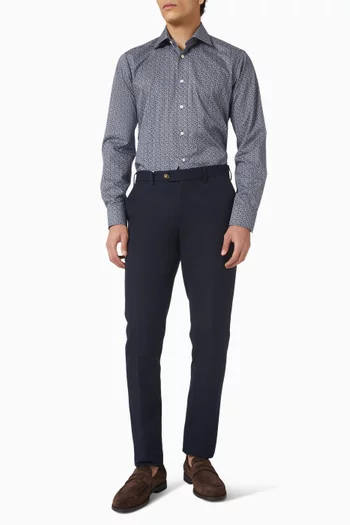 قميص بنقشة زهور تويل مميز للماركة