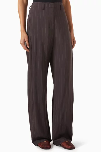 Pinstripe Wide-leg Pants