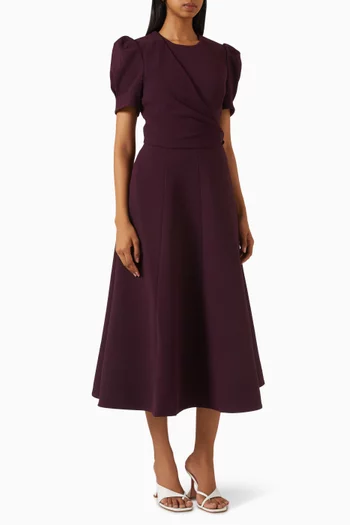 Syrah Draped Dress in Crepe
